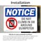 Signmission Do Not Climb In Or Around Dumpster Sign With Symbol, 7 in W x Rectangle, Vinyl Decal OS-2PACK-NS-D-57-L-11095 - alternate 5